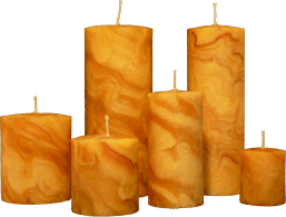 Marmorierte Kerzen